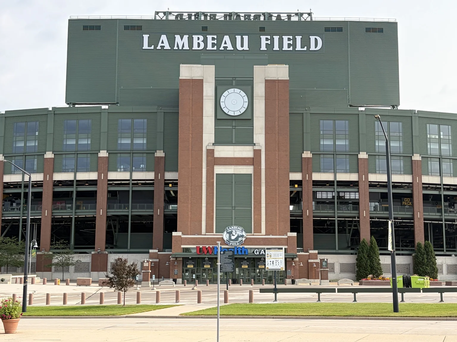 Exterior of Lambeau Field in Green Bay